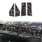 4pcs/Set Forged Gold Foil Carbon Fiber Car Roof Sides Decorative Sticker for Chevrolet Corvette C8 2020-, Left and Right Driver, Roof Sides