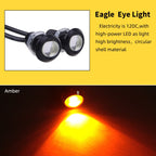 10 PCS 18mm 1.5W DC9-80V Motorcycle Eagle Eye Light Single Lens, 18mm Single Lens(Yellow Light), 18mm Single Lens(Red Light), 18mm Single Lens(White Light)