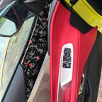 2pcs/Set Forged Gold Foil Carbon Fiber Car Door Panel Decorative Sticker for Chevrolet Corvette C8 2020-, Left and Right Driver, Door Panel