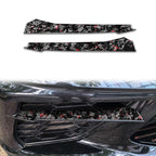 2pcs/Set Forged Gold Foil Carbon Fiber Car Front Sides Air Vents Decorative Sticker for Chevrolet Corvette C8 2020-, Left and Right Driver, Front Sides Air Vents