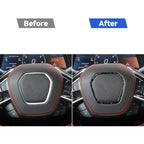 Forged Gold Foil Carbon Fiber Car Steering Wheel Frame Decorative Sticker for Chevrolet Corvette C8 2020-, Left and Right Driver, Steering Wheel Frame