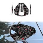 4pcs/Set Forged Gold Foil Carbon Fiber Car Rear Roof Camera Decorative Sticker for Chevrolet Corvette C8 2020-, Left and Right Driver, Rear Roof Camera