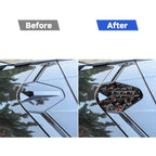 4pcs/Set Forged Gold Foil Carbon Fiber Car Rear Roof Camera Decorative Sticker for Chevrolet Corvette C8 2020-, Left and Right Driver, Rear Roof Camera
