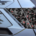 4pcs/Set Forged Gold Foil Carbon Fiber Car Roof Camera Sides Decorative Sticker for Chevrolet Corvette C8 2020-, Left and Right Driver, Roof Camera Sides
