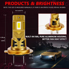 2pcs/Pack 35W 3000LM 6500K IP68 Waterproof Car LED Headlight Bulb, H7
