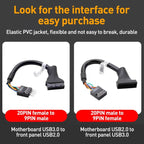 2pcs Computer Motherboard USB3.0 Adapter Cable, 20 Pin Male to 9 Pin Female, 9 Pin Male to 20 Pin Female