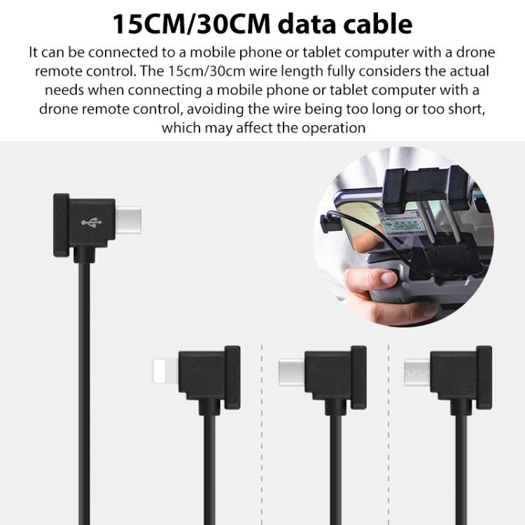 BRDRC Converting Data Cable for DJI Mini 4 Pro / Mavic 3 / Air 2 / Air 2S, 15cm Type-C to Type-C, 15cm Type-C to Android, 30cm Type-C to Type-C, 30cm Type-C to Android, 30cm Type-C to Android + Holder, 30cm Type-C to 8 Pin + Holder