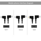 BRDRC Data Cable for DJI Mavic Air 2 / Air 2S / Mini 2, 30cm Type-C to Type-C, 30cm Type-C to 8 Pin