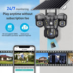 VTS29 6MP Multi-lens Panoramic Solar Surveillance PTZ Dome Camera, Southeast Asia WiFi, Southeast Asia 4G, European 4G