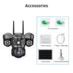 VTS29 6MP Multi-lens Panoramic Solar Surveillance PTZ Dome Camera, Southeast Asia WiFi, Southeast Asia 4G, European 4G
