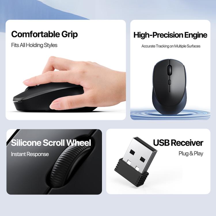 DUX DUCIS DM Series Bluetooth 2.4GHz Wireless Mouse, 1600/1200/800DPI