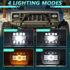 Y19 H4 7 inch Car Sun Style Square Modified Headlight for Jeep Wrangler, Y19