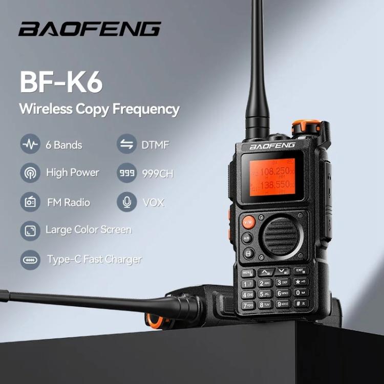Baofeng K6 1.44 inch Screen FM Handheld Analog Walkie Talkie, EU Plug, US Plug