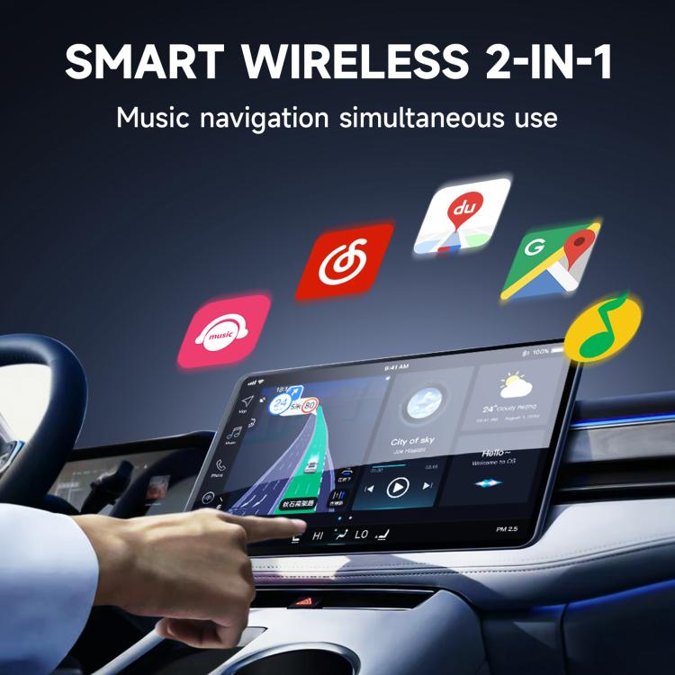 2 in 1 Car CarPlay and Android Auto Wired to Wireless Smart Box Adapter Mini USB Converter, Mini USB Smart Box Adapter