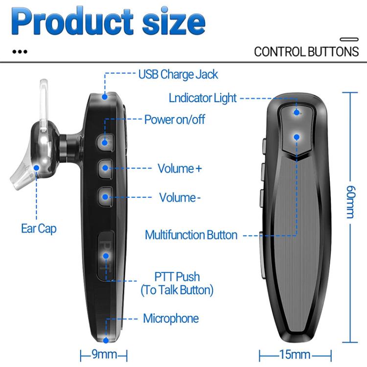 Walkie-talkie Bluetooth Wireless Earphone for Baofeng UV5R 888S / Quansheng UV K5 / K6