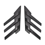 1 Pair Car Rear Windshield Air Cent Shark Fin Decorative Sticker, Carbon Pattern, Bright Black