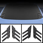 1 Pair Car Rear Windshield Air Cent Shark Fin Decorative Sticker, Carbon Pattern, Bright Black