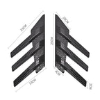 1 Pair Car Rear Windshield Air Cent Shark Fin Decorative Sticker, Carbon Pattern, Bright Black