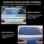 1 Pair Car Rear Windshield Air Cent Shark Fin Decorative Sticker, Carbon Pattern, Bright Black
