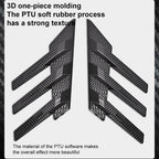 1 Pair Car Rear Windshield Air Cent Shark Fin Decorative Sticker, Carbon Pattern, Bright Black