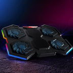 NUOXI YL-021 6-Fans RGB Light Laptop Radiator Adjustable Cooling Holder, YL-021
