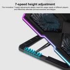 NUOXI YL-021 6-Fans RGB Light Laptop Radiator Adjustable Cooling Holder, YL-021