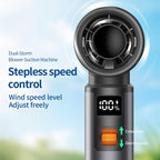 F1 Stepless Speed High-Power Turbo Handheld Fan, Dark Grey