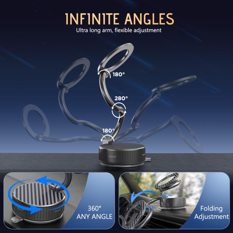 H3 Folding Vacuum Adsorption Magnetic Car Phone Holder, H3