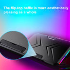 NUOXI YL-019 RGB Light Dual Turbine Silent Laptop Cooler Cooling Holder, YL-09