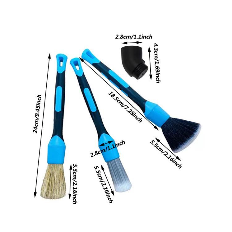 3pcs / Set Car Soft Bristle Cleaning Brush, with Elbow