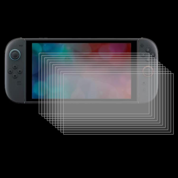 10pcs 0.26mm 9H 2.5D Tempered Glass Film, For Nintendo Switch 2 (10 PCS)