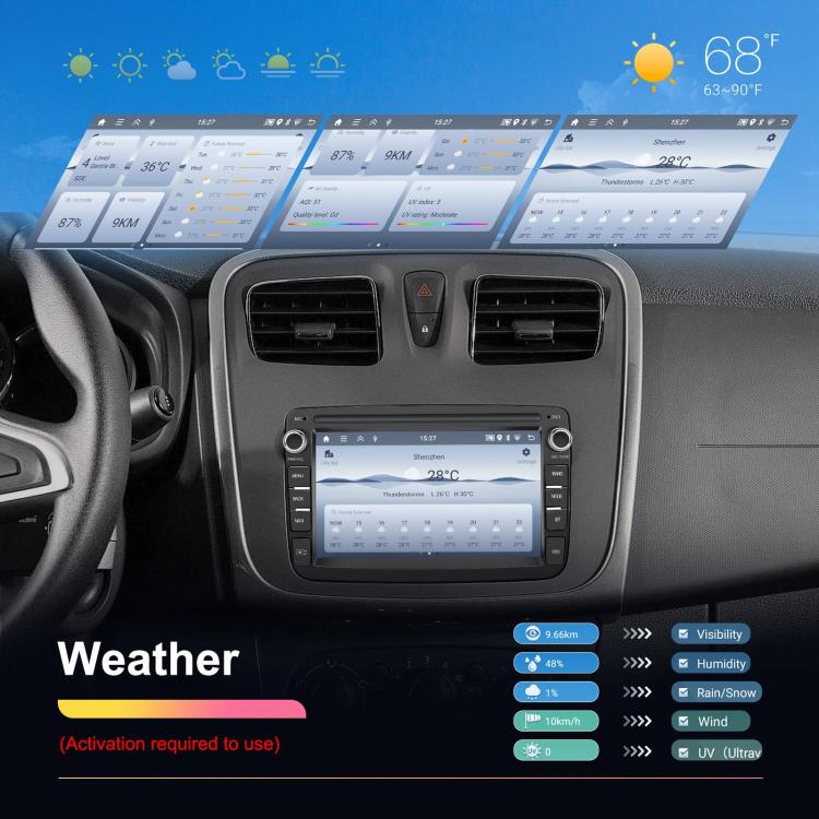 For Dacia Android 15 7 inch Wireless CarPlay Car Player Car Central Control Navigation Machine, Standard, Standard+AHD+Microphone