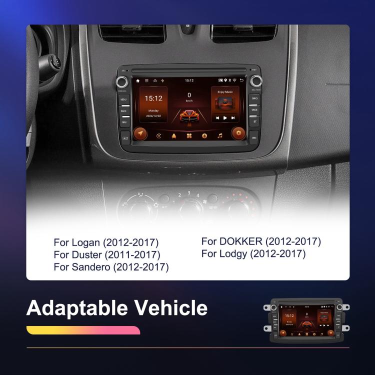 For Dacia Android 15 7 inch Wireless CarPlay Car Player Car Central Control Navigation Machine, Standard, Standard+AHD+Microphone