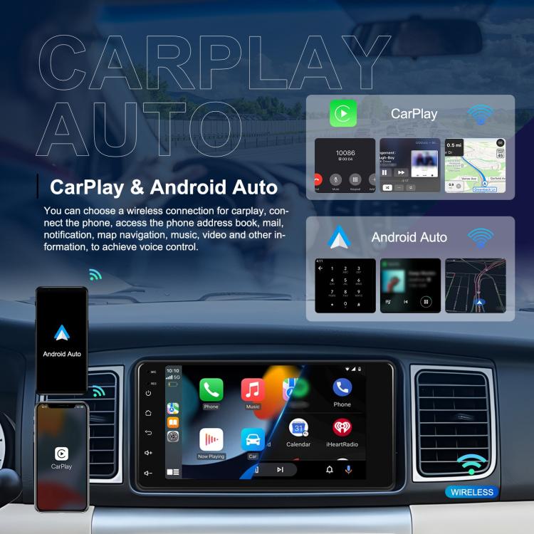 For Toyota COROLLA Android 15 7 inch Wireless CarPlay Car Player Car Central Control Navigation Machine, Standard, Standard+AHD+Microphone