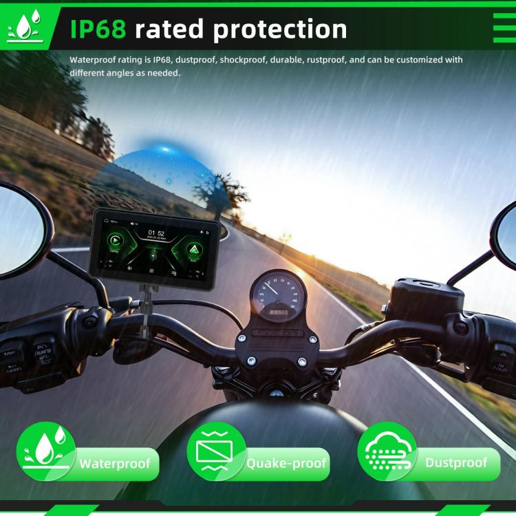 6 inch Motorcycle Wireless CarPlay and Android Auto Display Screen Navigator, A4126
