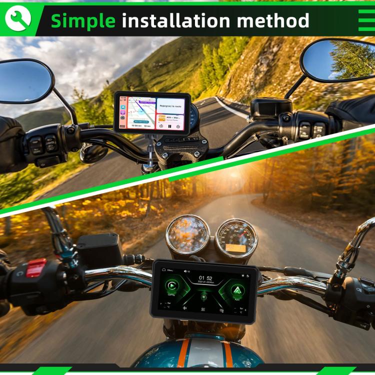 6 inch Motorcycle Wireless CarPlay and Android Auto Display Screen Navigator, A4126
