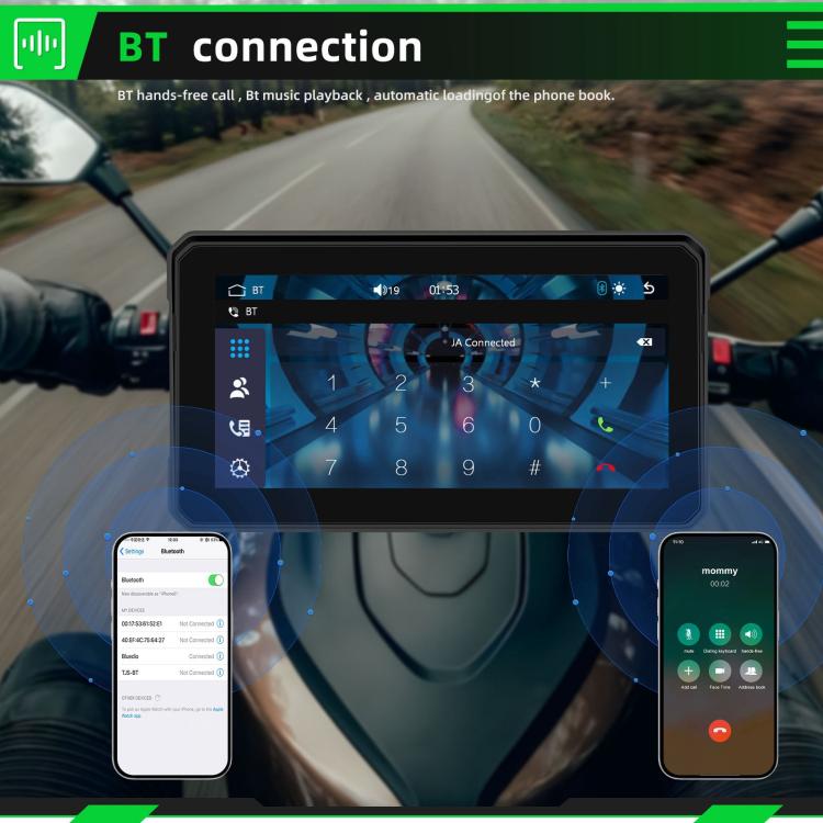 6 inch Motorcycle Wireless CarPlay and Android Auto Display Screen Navigator, A4126
