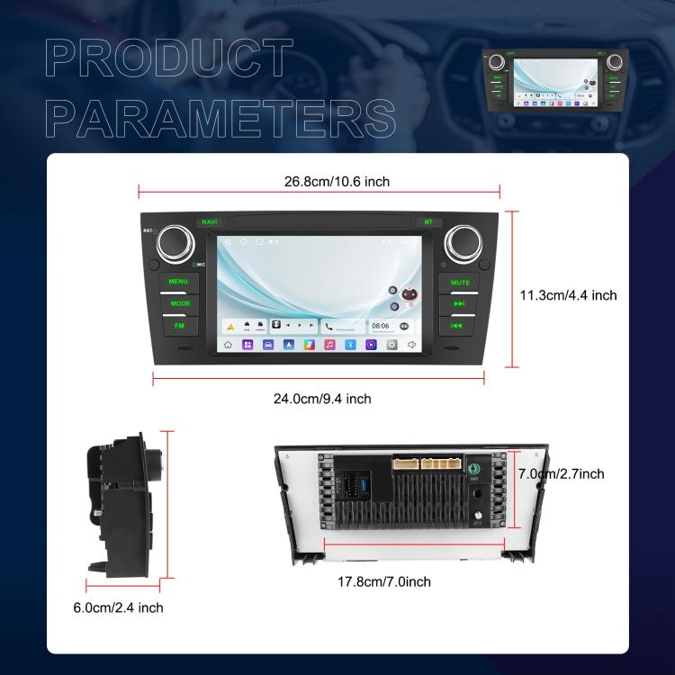 For BMW 3 Series E90 Android 15 7 inch Car CarPlay Car Navigation Reversing Image Integrated Machine, Standard, Standard+AHD+Microphone