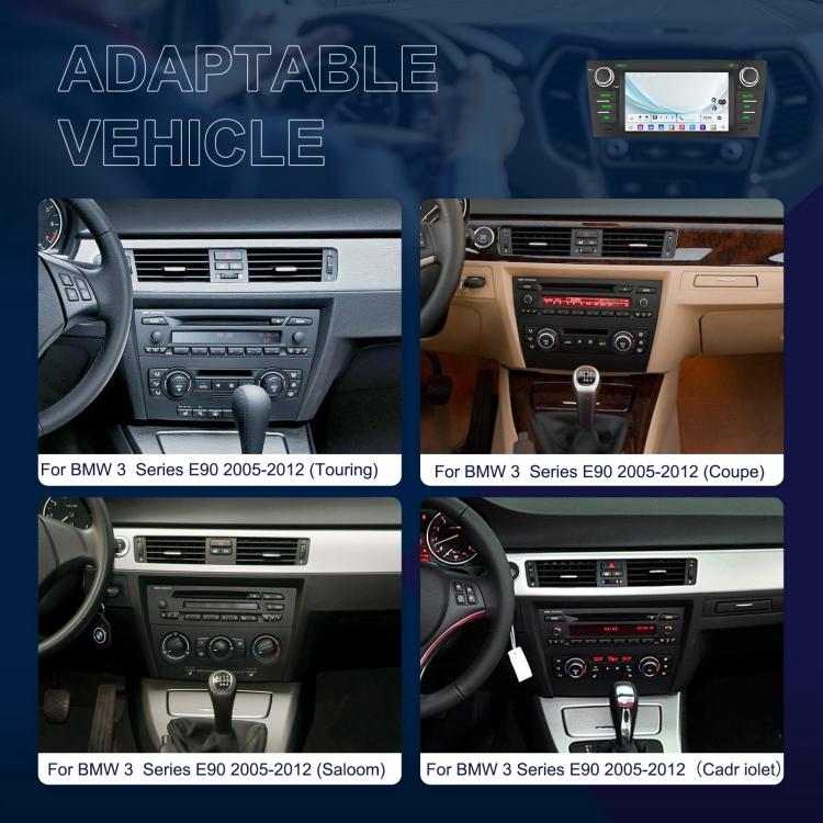 For BMW 3 Series E90 Android 15 7 inch Car CarPlay Car Navigation Reversing Image Integrated Machine, Standard, Standard+AHD+Microphone