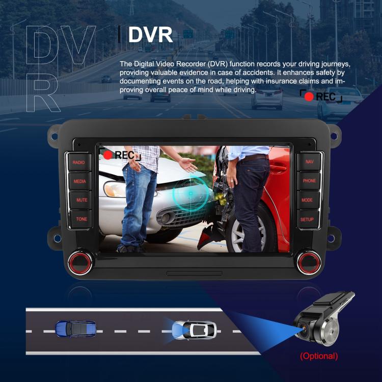 For Volkswagen Android 15 7 inch Horizontal Screen Car Player Car Central Control Navigation, Standard, Standard+AHD+Microphone