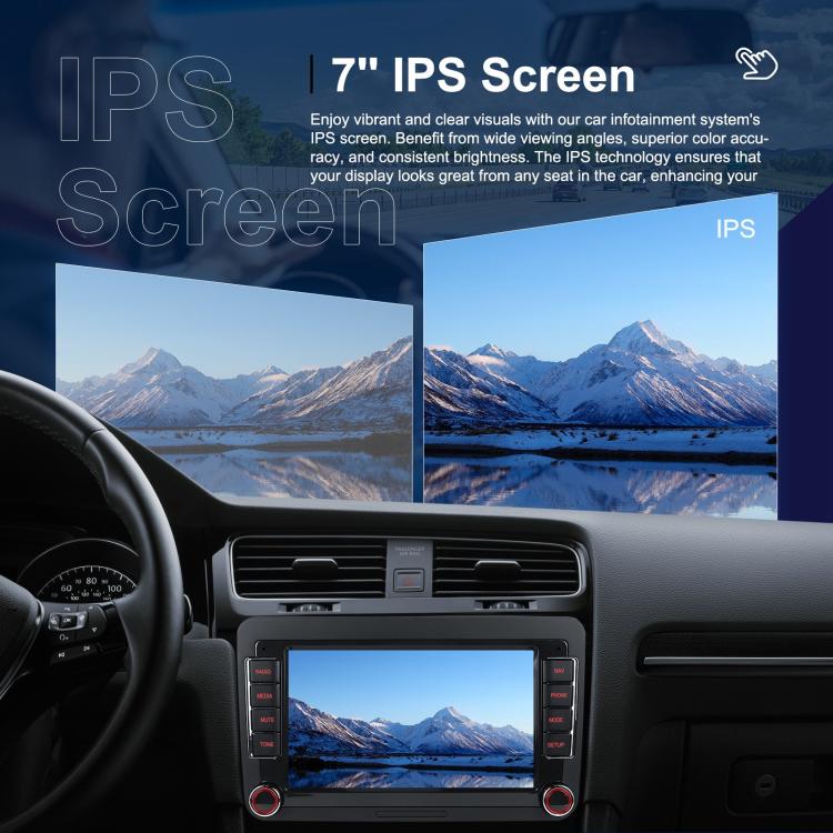 For Volkswagen Android 15 7 inch Horizontal Screen Car Player Car Central Control Navigation with Dual USB Ports, Standard, Standard+AHD+Microphone