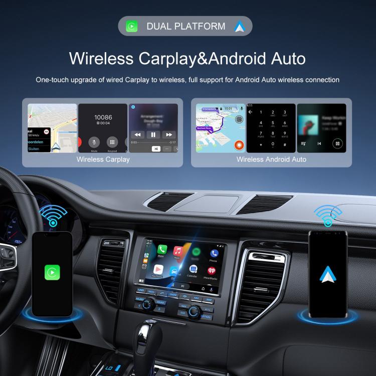 Car CarPlay and Android Auto Wired to Wireless Smart Box Adapter with Type-C Converter