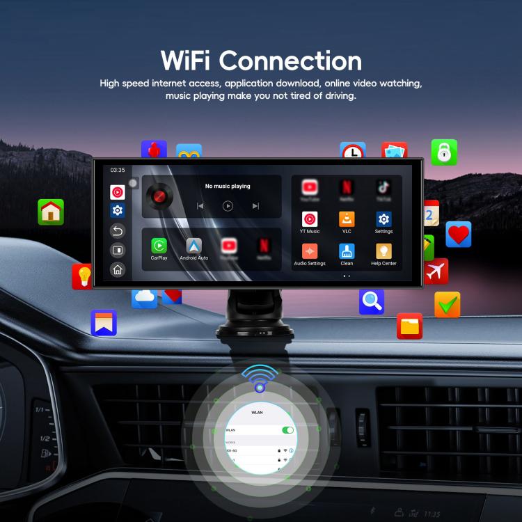 Android 15 2G+32G Car Reversing Display Monitor Screen Without Rear View Camera WiFi Version, 7 inch, 9 inch, 10.1 inch, 10.25 inch