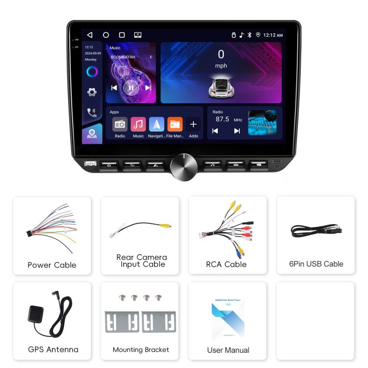 10 inch Screen Android 15 Car Navigation Audio Video Integrated Machine, Standard, Standard+AHD+Microphone