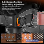 QianLi 6558 6.5X-58X Gorilla Trinocular Microscope with Light Source + UV Lamp, with Light Source + UV Lamp, Plug:US Plug, with Light Source + UV Lamp, Plug:EU Plug