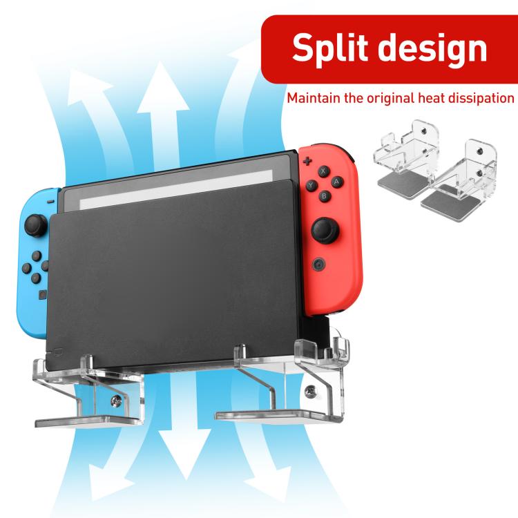 For Nintendo Switch 1 / 2 Acrylic Wall Split Symmetrical Storage Bracket