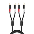 2 RCA Male to 2 RCA Male Audio Cable, 1m, 2m, 3m, 5m, 7.6m