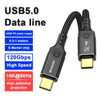 DOONJIEY DJUSB519GR 120Gbps Type-C 16K HD Projection Conversion Cable, DJUSB519GR