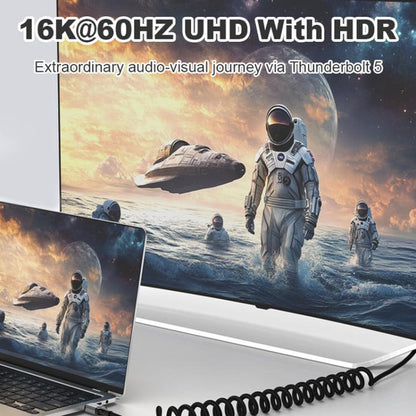 DOONJIEY DJUSB510GR 80Gbps Type-C 16K HD Projection Spring Conversion Cable, DJUSB510GR