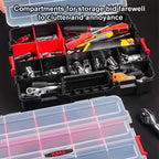 Hardware Parts Portable Multi-functional Compartment Storage Box, 38x29.5xcm